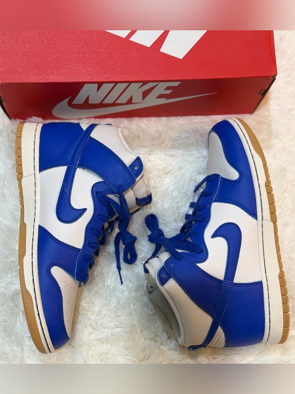 Men’s Nike Dunk High Retro SE Phantom Racer Blue Gum - Size 9.5 - FV6612 - Picture 3 of 10